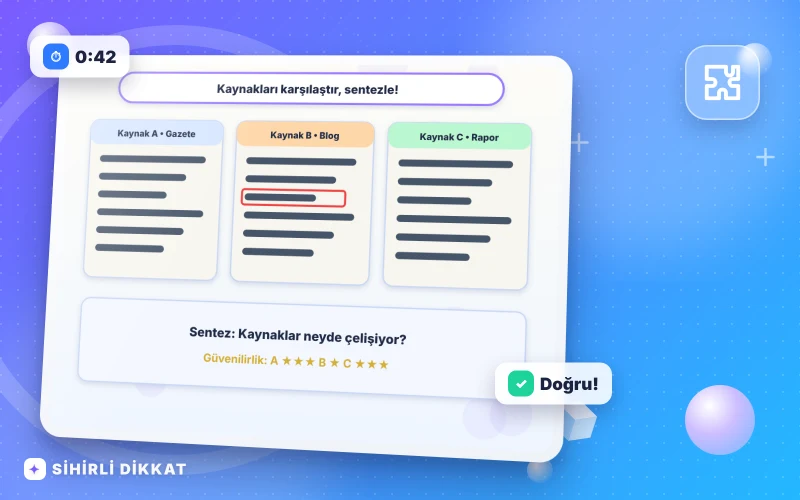 Kaynakları Karşılaştır, Sentezle etkinliğinin kapak görseli