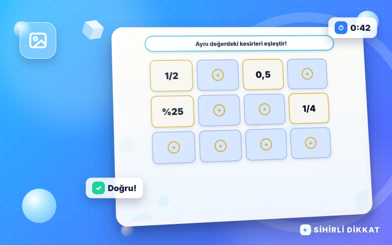 Kesir Kartları Eşleştir etkinliğinin kapak görseli