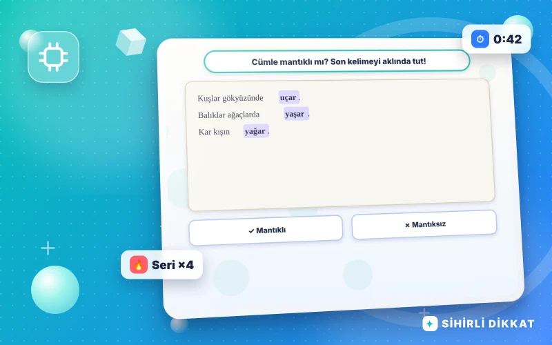 Cümle Sonu Kelimeleri etkinliğinin kapak görseli