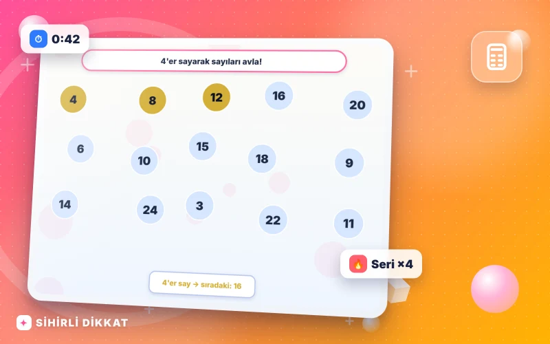 Dağınık Sayılarda Ritmik Sayma Avı etkinliğinin kapak görseli